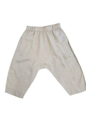 Nicholas K Linen Weekend Short Drop Crotch Harem Pants Natural Beige Size M